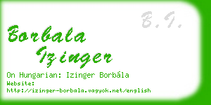 borbala izinger business card
