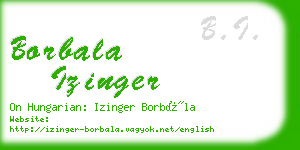 borbala izinger business card